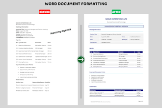 professionally format microsoft word documents