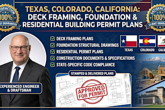 texas colorado california deck framing plan foundation structural drawing per ap