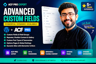 build acf pro custom fields, cpt, and dynamic wordpress website