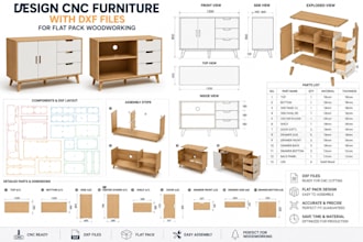 design cnc furniture with dxf files for flat pack woodworking