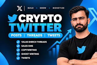 write human version x twitter posts threads for crypto and ai project