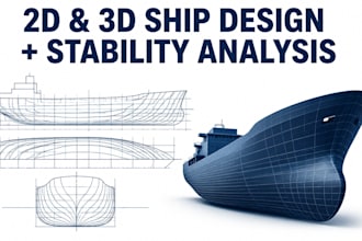 create 2d, 3d ship design drawings with full stability analysis