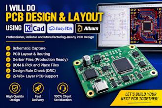 do pcb design and layout using kicad, easy eda and altium