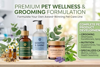 formulate custom pet care products, dog shampoo and supplements