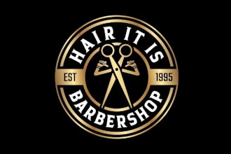 design classic barbershop salon brand logo