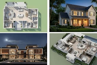do 3d rendering for exterior design site plan