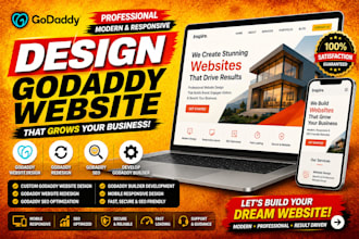 design godaddy website, godaddy redesign, godaddy seo, develop godaddy builder