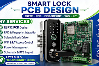 do smart lock pcb esp32 rfid fingerprint solenoid wifi iot access control system