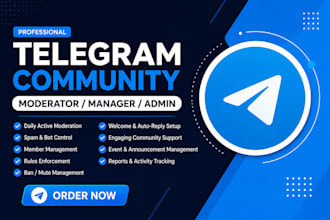 be your crypto telegram community manager and moderator with active chatters