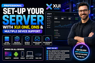 set up your server with xui one, dns multiple device