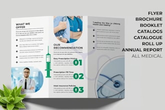 design medical healthcare corporate brochure flyer annual report booklet roll up
