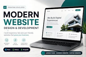 build modern responsive portfolio or landing page website