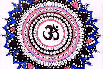 create unique hand drawn mandala design