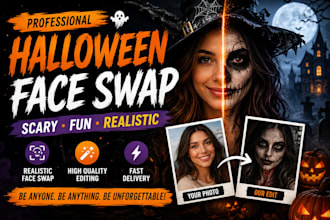 do halloween face swap turn your photo into vampire scary spooky ghost witch