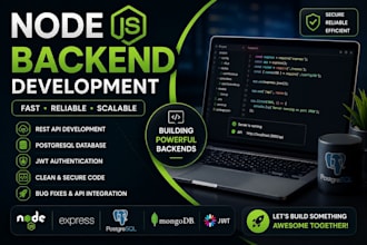 develop a professional node js backend and rest API