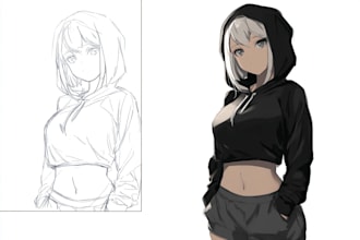 sketch you color anime sketch art