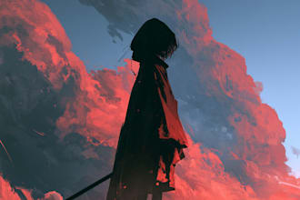 make a anime style album cover or music cover artwork