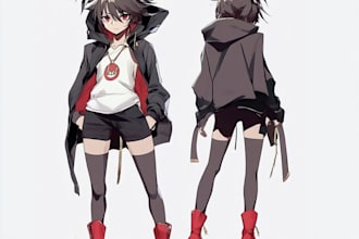 create an anime character scene with custom poses