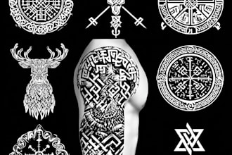 design detailed tattoo artwork with custom symbols