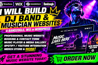 build dj band and musician websites on bandzoogle wix or wordpress