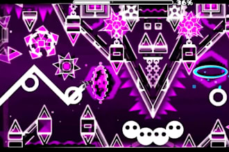 create geometry dash layout geometry dash and decoration to rated worthy level