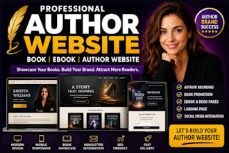 design a professional author website, book, ebook and author website
