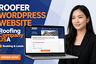 create roofer wordpress webiste roofing company contractor site booking design