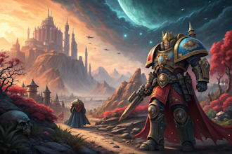create beautiful digital warhammer 40k and illustrations