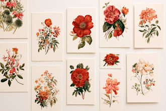do animal and botanical linocut illustration