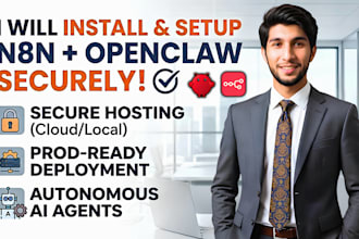 install setup n8n and openclaw on cloud or local securely