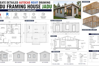 create detailed autocad revit drawing adu framing   house jadu ohio building
