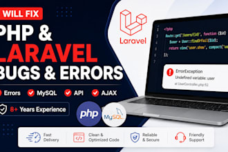 fix PHP laravel bugs and errors