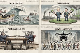 create digital cartoon for political cartoons