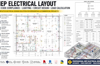 do mep electrical layout nec code compliance lighting circuit load calculation