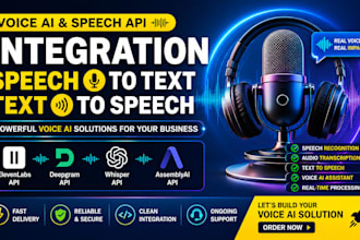 integrate elevenlabs, deepgram, whisper API for voice ai and transcription