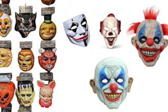 create 3d design for halloween masks, weapons, printable masks, cosplay masks