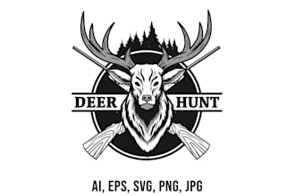 hunting fishing outdoors and deer logo