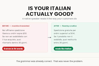 proofread and fix your italian text so it sounds native