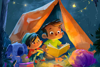children book illustrations and children book cover