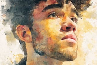 watercolor portrait painting, photo to watercolor portrait