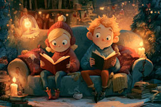 illustrate children christmas book illustration children