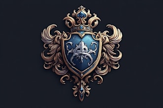 paint a custom fantasy faction crest illustration professionally