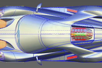 design sketch and 3d model for concept development, automotive and 3d car design
