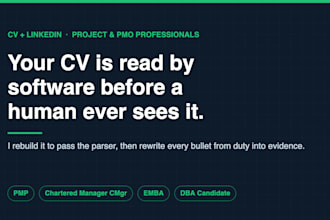 rewrite your project manager CV and linkedin to pass ats and hiring managers