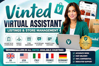 vinted product listing and vinted store management and creation services