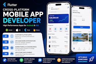 develop android, ios, flutter mobile apps, payment integration and apis