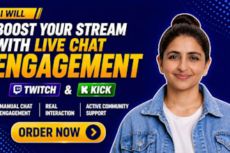 do twitch promotion, kick promotion and live chat engagement