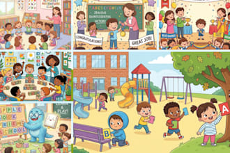 illustrate children book, picture book and book cover art, picture book design