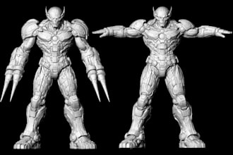 2d to 3d fantasy character,humanoid monster,ue5 avatar model,modular asset,glb