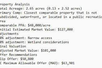 do land investor SMS outreach and property comping